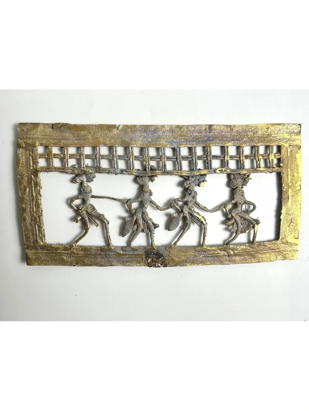 Vintage Brass Dhokra Wall Hanging from India